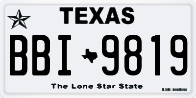 TX license plate BBI9819
