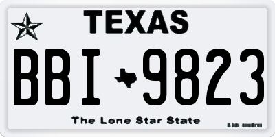 TX license plate BBI9823