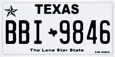 TX license plate BBI9846