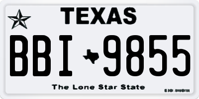 TX license plate BBI9855