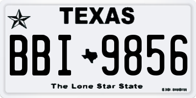 TX license plate BBI9856