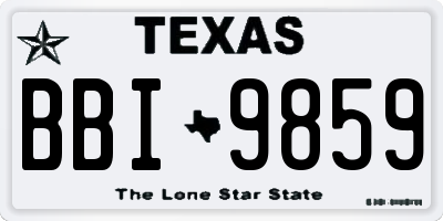 TX license plate BBI9859