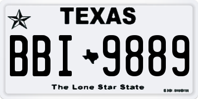 TX license plate BBI9889