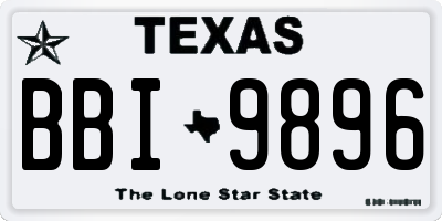TX license plate BBI9896