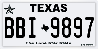 TX license plate BBI9897