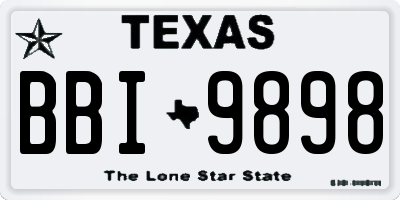 TX license plate BBI9898