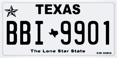 TX license plate BBI9901
