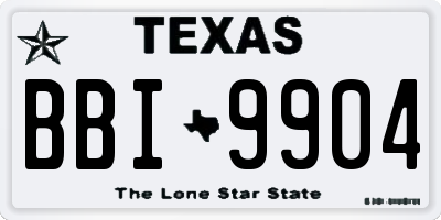 TX license plate BBI9904