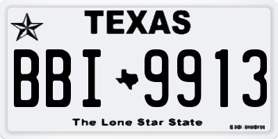 TX license plate BBI9913