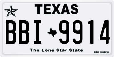 TX license plate BBI9914