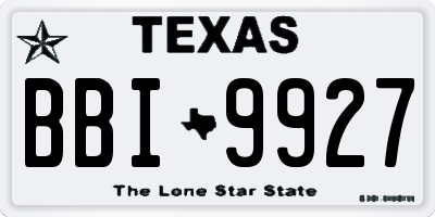 TX license plate BBI9927