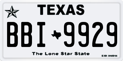 TX license plate BBI9929