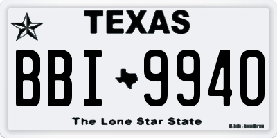 TX license plate BBI9940