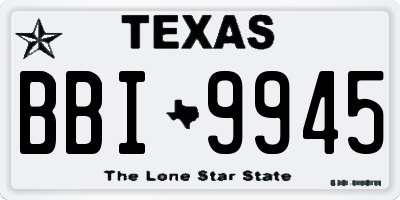 TX license plate BBI9945