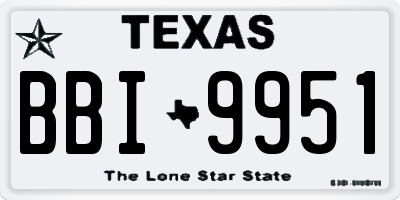 TX license plate BBI9951