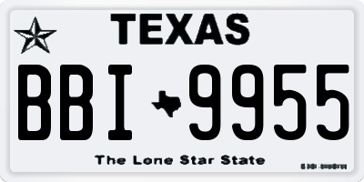 TX license plate BBI9955