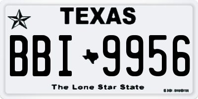 TX license plate BBI9956