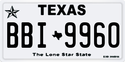 TX license plate BBI9960
