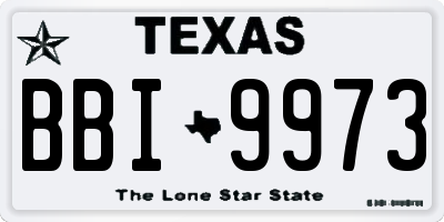 TX license plate BBI9973