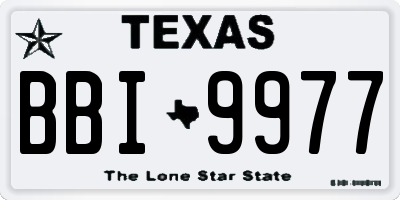 TX license plate BBI9977