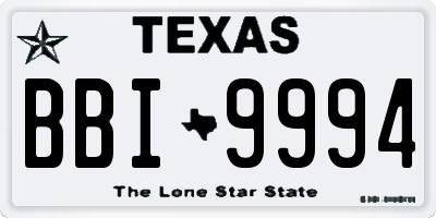 TX license plate BBI9994