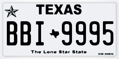 TX license plate BBI9995