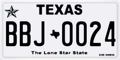 TX license plate BBJ0024