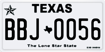 TX license plate BBJ0056