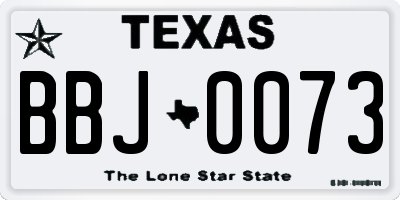 TX license plate BBJ0073