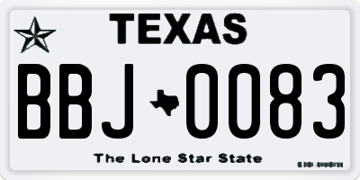 TX license plate BBJ0083