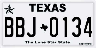 TX license plate BBJ0134