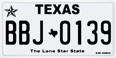 TX license plate BBJ0139