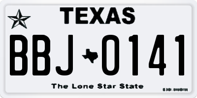 TX license plate BBJ0141