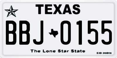 TX license plate BBJ0155