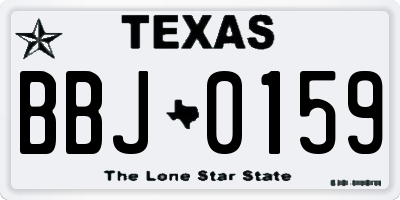 TX license plate BBJ0159
