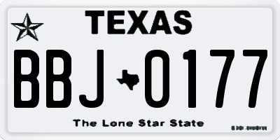 TX license plate BBJ0177