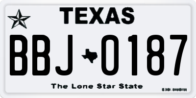 TX license plate BBJ0187