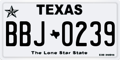TX license plate BBJ0239