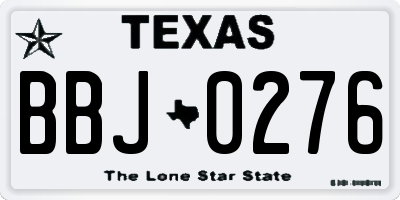 TX license plate BBJ0276