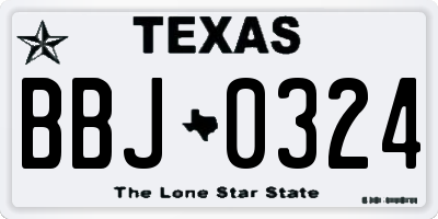 TX license plate BBJ0324