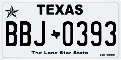TX license plate BBJ0393