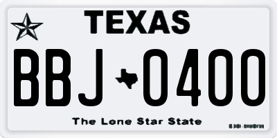 TX license plate BBJ0400