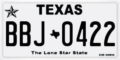 TX license plate BBJ0422