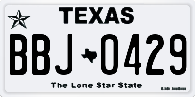 TX license plate BBJ0429