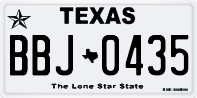 TX license plate BBJ0435