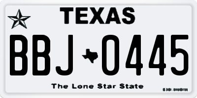 TX license plate BBJ0445