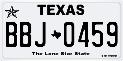 TX license plate BBJ0459