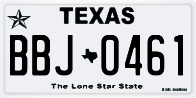 TX license plate BBJ0461