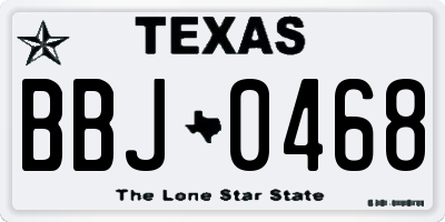 TX license plate BBJ0468