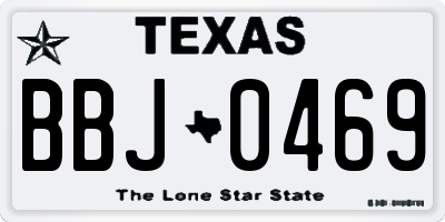 TX license plate BBJ0469